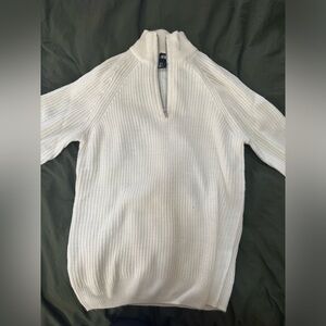 White / Cream Quarter Zip Sweater - H&M